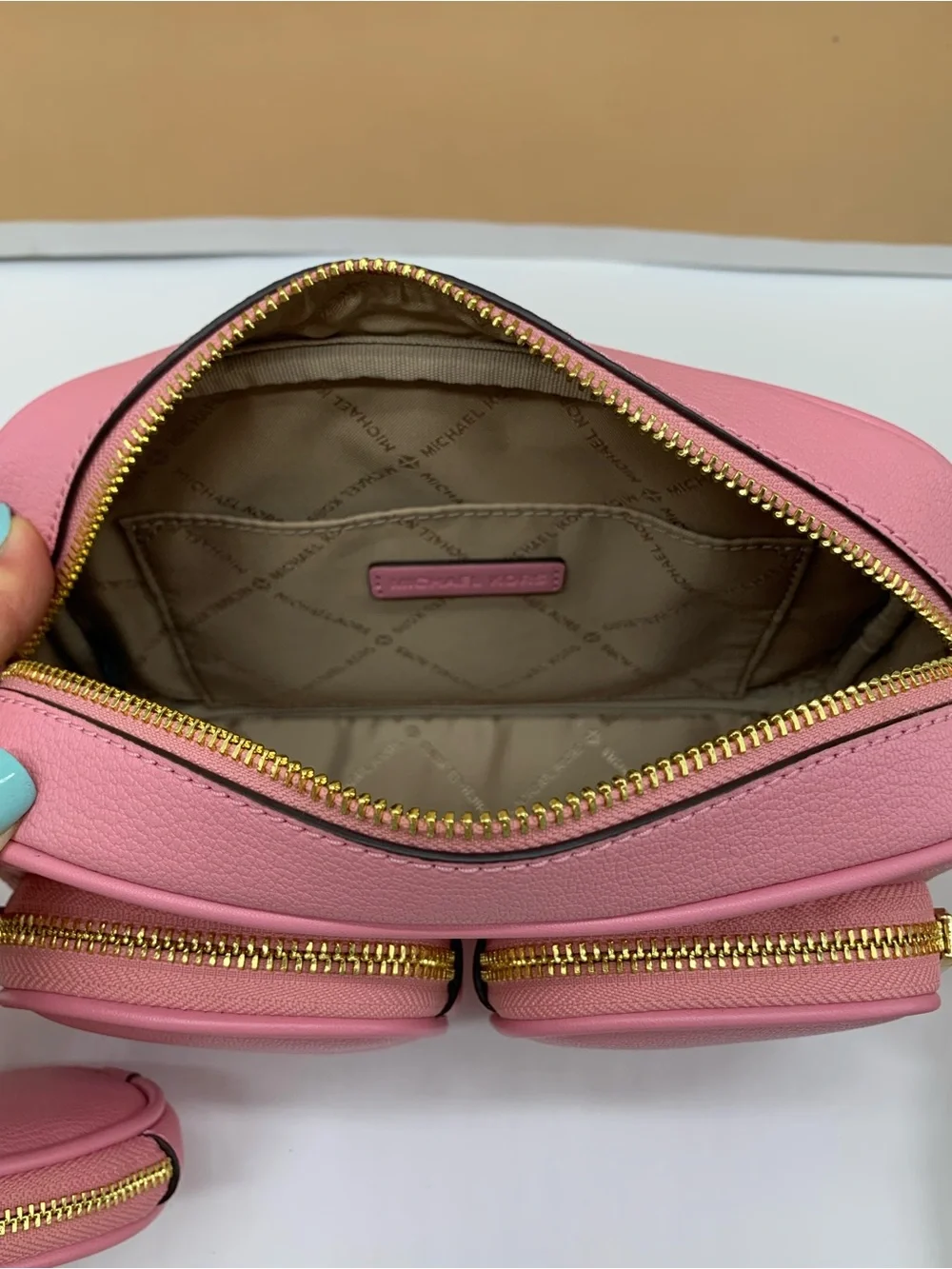 Michael Kors Carnation Pebbled Leather Crossbody